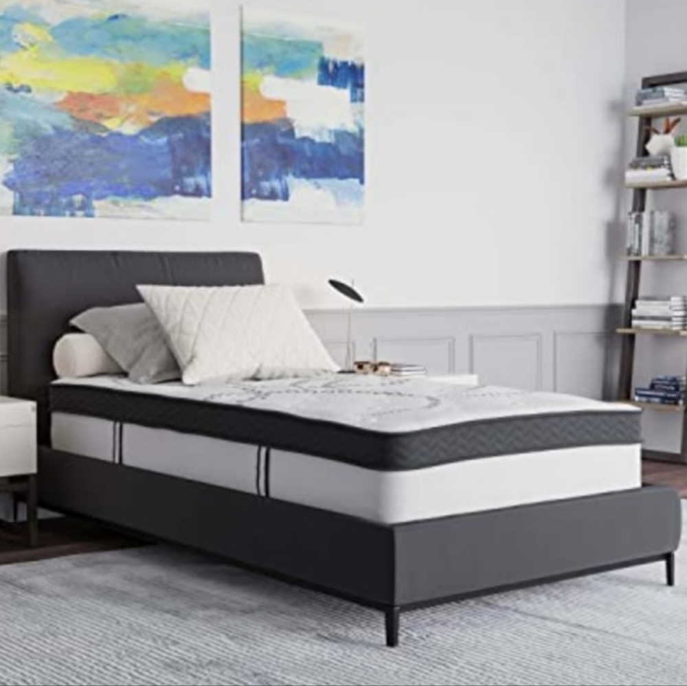 Capri Comfortable Sleep 12 Inch Foam And Pocket Spring Mattress, Twin In A Box.
